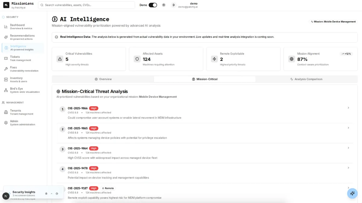 Patchly mission-critical vulnerability analysis with remote exploitability and context-aware scoring
